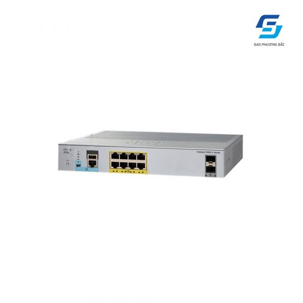 8-Port Gigabit Ethernet with PoE + 2 x Gigabit SFP Switch Cisco WS-C2960L-8PS-LL