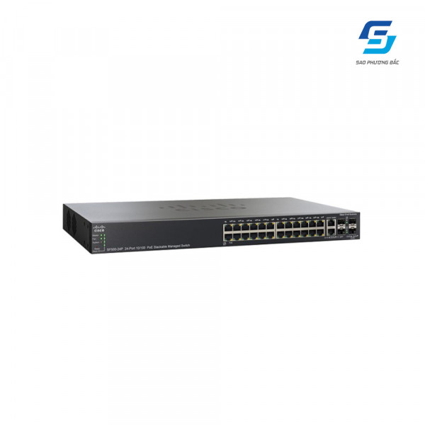 24-port 10/100 PoE Stackable Managed Switch Cisco SF500-24P-K9-G5