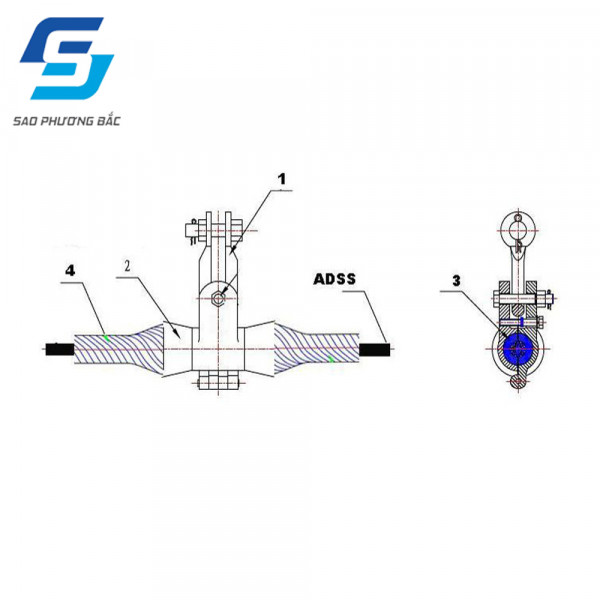 Bộ treo cáp quang ADSS Khoảng vượt 200m