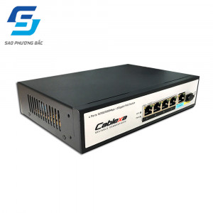 Switch PoE 4 Ports FMC-4PGE1GE1GF Cablexa