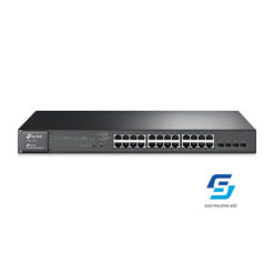 Switch Smart PoE JetStream 24 cổng Gigatbit với 4 khe cắm SFP T1600G-28PS (TL-SG2424P)