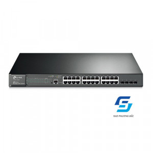 JetStream 24-Port Gigabit L2 Managed PoE+ Switch with 4 SFP Slots T2600G-28MPS